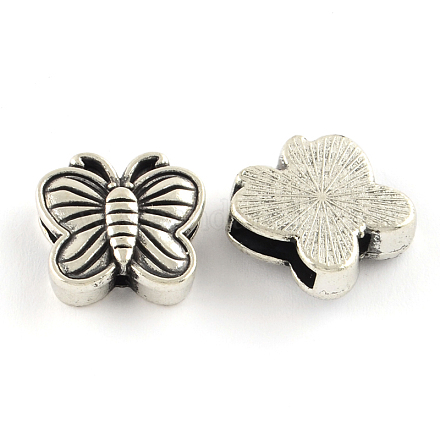 Tibetan Style Alloy Butterfly Slide Charms TIBEB-Q064-80AS-RS-1