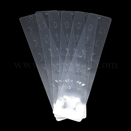 プラスチック製のヘアクリップディスプレイカード  長方形  透明  27.5x5.5cm CDIS-R034-66-1
