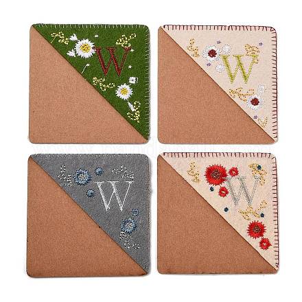 4 шт. персонализированные закладки-уголки с вышивкой вручную JX587W-1