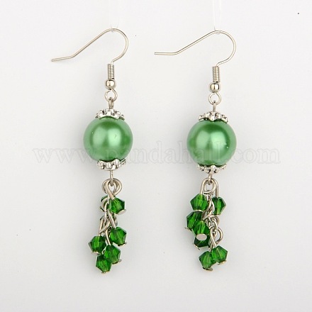Dangling Glass Pearl Beads Earrings EJEW-JE01066-02-1