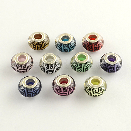 Perles Européennes en acrylique avec grand trou OPDL-Q128-01-1