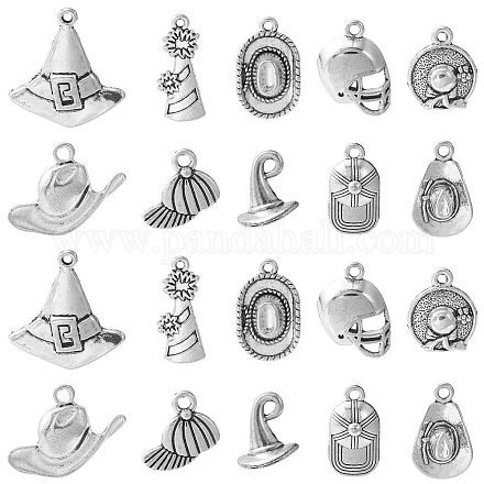 100 pièces 10 styles pendentifs en alliage de style tibétain TIBEP-CJ0003-09-1