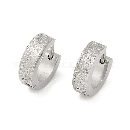 Не тускнеющие серьги-кольца из нержавеющей стали 304 Sand Flash для женщин EJEW-M001-03P-1