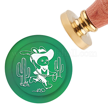 Timbro sigillo di cera in ottone con manico with AJEW-WH0184-0376-1