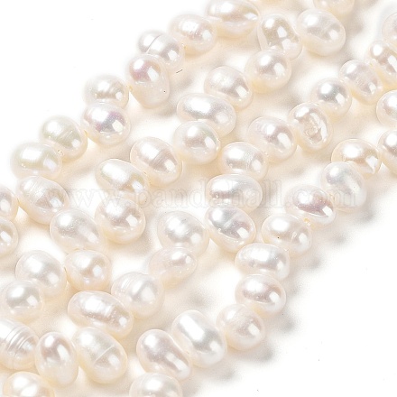 Hebras de perlas de agua dulce cultivadas naturales PEAR-J007-86-1
