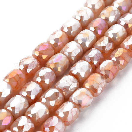 Opaque Baking Painted Glass Beads Strands EGLA-N006-008-B03-1