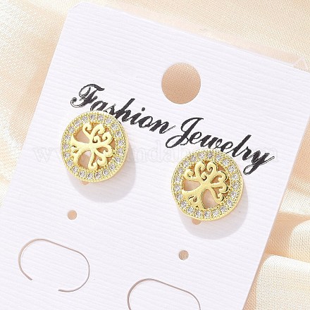 Серьги-гвоздики из циркония EJEW-P303-01B-G-1