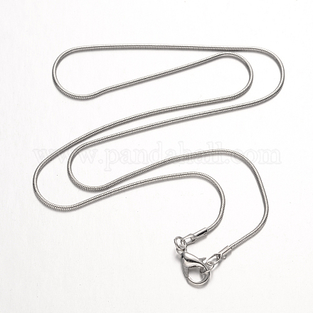 Collares de cadena de serpiente redonda de latón X-NJEW-R171-01-1