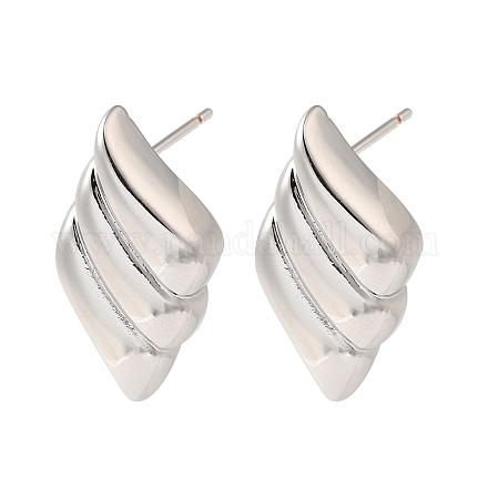 Серьги-гвоздики из латуни с реечным покрытием EJEW-B062-33P-1