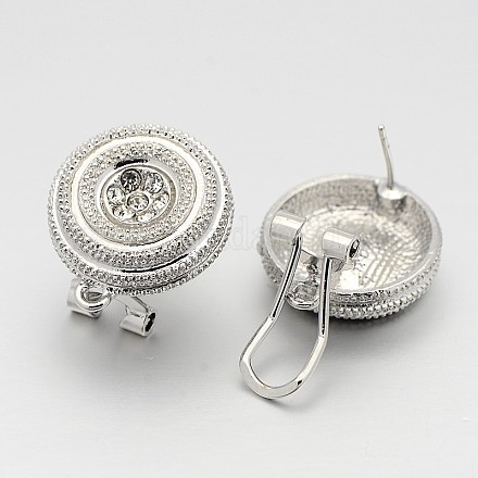Alloy Flat Round Stud Earring Findings PALLOY-L146-08P-1