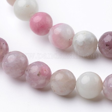 Teints ronds roses naturelles perles de rondmaline brins X-G-K089-6mm-05-1
