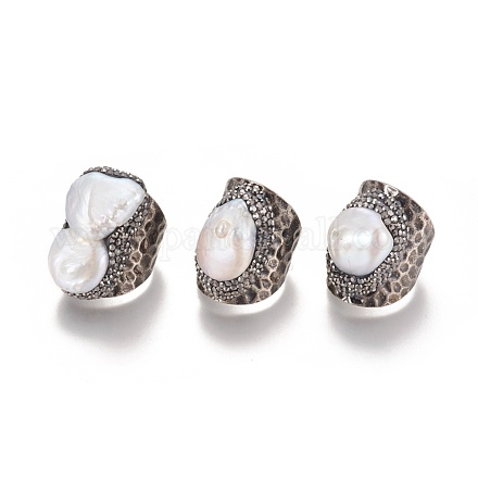 Anillos de perlas naturales RJEW-E159-08B-1