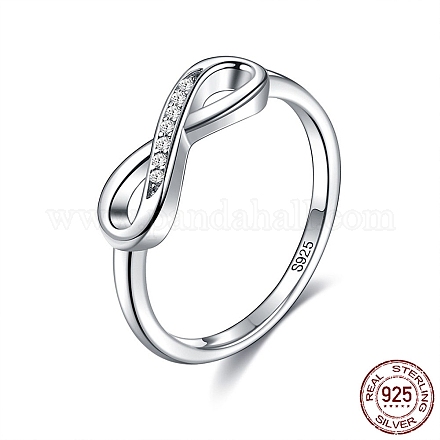 925 anillo de dedo de plata de primera ley con baño de rodio RJEW-BB67007-7-1