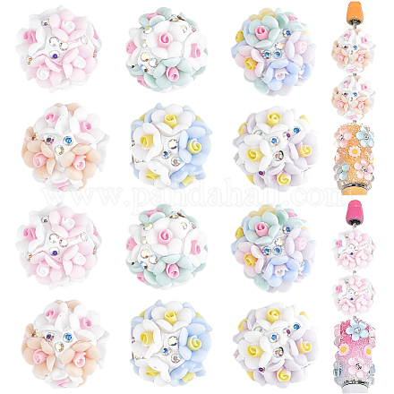 12шт 6 цвета бусины из полимерной глины ручной работы DIY-DR0001-86-1