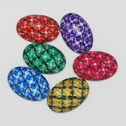 Mixed Color Faceted Oval Resin Cabochons X-CRES-EDL158-M-1