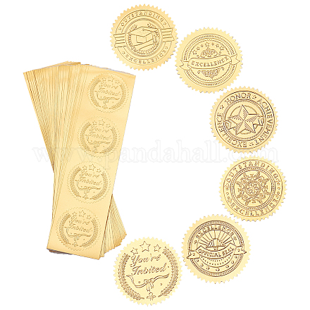 Craspire 30 лист 6 стильные самоклеящиеся наклейки с тиснением золотой фольгой DIY-CP0006-32-1