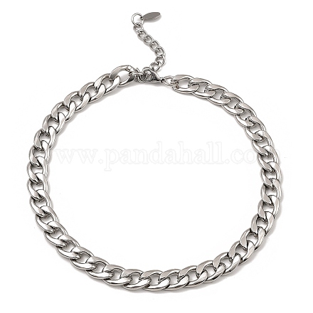 Collar de cadena de eslabones cubano 304 de acero inoxidable BJEW-B072-04P-1