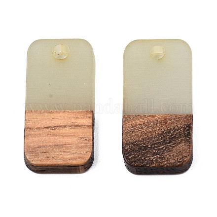 Resina transparente de dos tonos & colgantes de madera de nogal RESI-S384-008A-B05-1