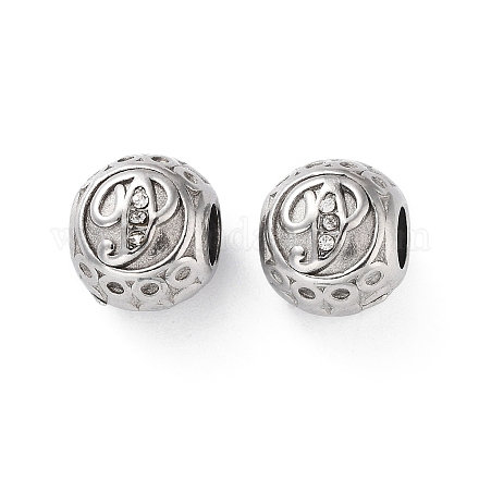 Европейские бусины из нержавеющей стали 304 со стразами STAS-A092-10P-P-1