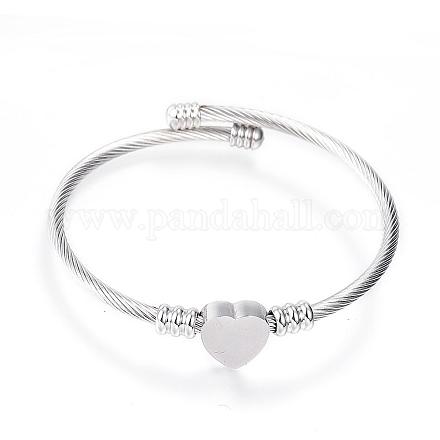 316 Surgical Stainless Steel Torque Bangles BJEW-D437-A37-P-1