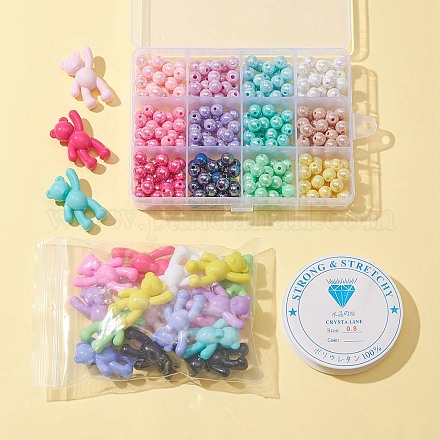 DIYベアブレスレットメイキングキット アクリルビーズ&ペンダントを