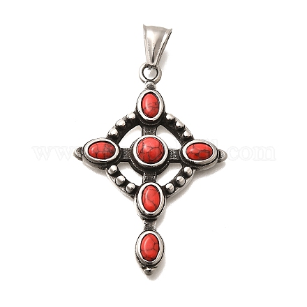 Окрашенные синтетические бирюзовые подвески STAS-R140-05AS-06-1