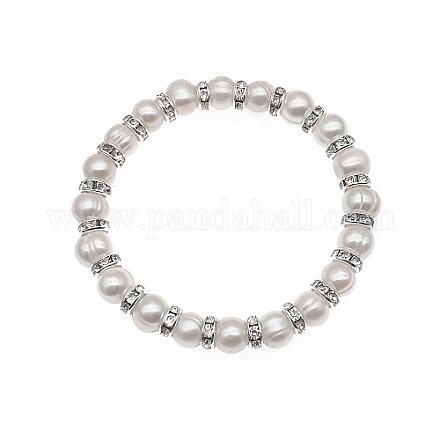 Pulseras elásticas con cuentas de perlas de imitación de plástico para mujer TT2462-1-1