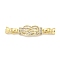Brass Micro Pave Clear Cubic Zirconia Fold Over Clasps, Real 18K Gold Plated, 42.5mm, Hole: 4mm