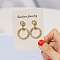 Alloy Stud Earrings, with Imitation Pearl Beads and 925 Sterling Silver Pins, Golden, Ring