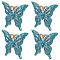 Alloy Book Clip, Butterfly, Light Sky Blue, 45x49.5x17mm