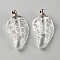 Glass Bottle Locket Pendants, Hair Keepsake Urn Ashes Charms, Leaf, Clear, 29.5x17x11mm, Hole: 1.8mm