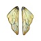 2Pcs Transparent Epoxy Resin Pendants, Wing, with Gold Foil, Yellow, 41x16.5x2mm, Hole: 1.2mm