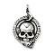 Halloween 316 Surgical Stainless Steel Pendants, Skull, Antique Silver, 48x30.5x5.5mm, Hole: 5.5mm