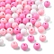 100pcs 3 Colors Opaque Acrylic Beads, Round, Mixed Color, 8x7mm, Hole: 2mm, 100pcs/set