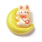 Resin Cabochons, Rabbit, Yellow, 20.5x18.5x8.5mm