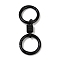 Alloy Spring Gate Clasps, with Spring Findings, Black, 76.5mm