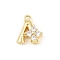 Brass Micro Pave Clear Cubic Zirconia Charms, Long-Lasting Plated, Rack Plating, Cadmium Free & Lead Free, Real 18K Gold Plated, Letter A Charms, 10.5x9x3.5mm, hole: 1.2mm