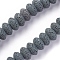 Natural Lava Rock Beads Strands, Dyed, Rondelle, Gray, 10~11x6mm, Hole: 1.8mm, about 34 pcs/Strand, 7.87 inch(20cm)