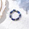Hematite Beads & Natural Natural Lapis Lazuli Finger Rings for Women, US Size 8 1/2(18.5mm)