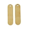 Brass Pendants, Oval, Golden, 39.5x10x1.5mm, Hole: 2.8mm