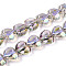Electroplate Transparent Glass Beads Strands, Heart, Faceted, AB Color Plated, Half Plated, Thistle, 15x13x8.5mm, Hole: 1mm, about 50pcs/strand, 23.62 inch(60cm)