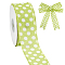 Polyester Ribbons, Costume Accessories, Polka Dot, Yellow, 1-1/2 inch(38mm), about 10.00 Yards(9.14m)/Roll