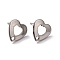 Non-Tarnish 201 Stainless Steel Stud Earring Findings, with Hole and 316 Stainless Steel Pin, Heart, Stainless Steel Color, 11x11mm, Hole: 1.6mm, Pin: 0.7mm