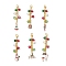 6Pcs Christmas Alloy Enamel & Glass Pendant Decorations, with Alloy Lobster Claw Clasps, Mixed Shapes, Mixed Color, 65.5~77mm