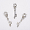 Alloy Pendants, Key, Lead Free and Cadmium Free, Antique Silver, 36x9x6mm, Hole: 5mm