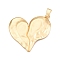 Heart Rack Plating Alloy Big Pendants, Lead Free & Nickel Free & Cadmium Free, Matte Gold Color, 70.5x64x5mm, Hole: 11.5x7mm