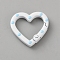 Alloy Spring Gate Rings, Heart, White, 25x25x3.5mm