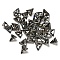 Glass Rhinestone Cabochons, Back Plated, Triangle, Black Diamond, 6x7x3mm