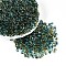 6/0 Gradient Color Glass Seed Beads, Transparent Colours Fringe Teardrop Beads, Teal, 5x4x4mm, Hole: 1.2mm, about 4500pcs/pound