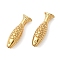304 Stainless Steel Beads, Ion Plating(IP), Fish, Real 18K Gold Plated, 20.5x6.5x5.5mm, Hole: 1mm